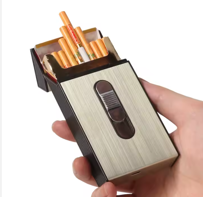 Etui à cigarettes portable multifonctionnel avec briquet