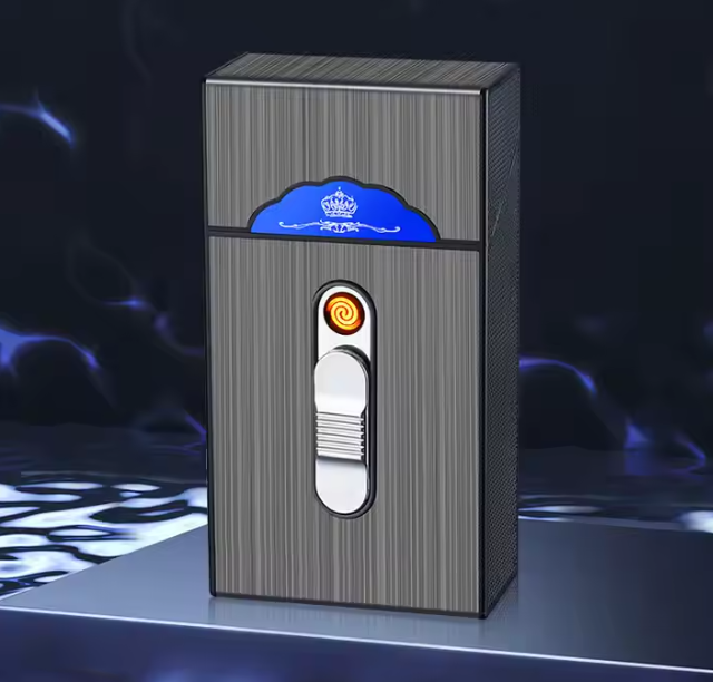Etui à cigarettes portable multifonctionnel avec briquet