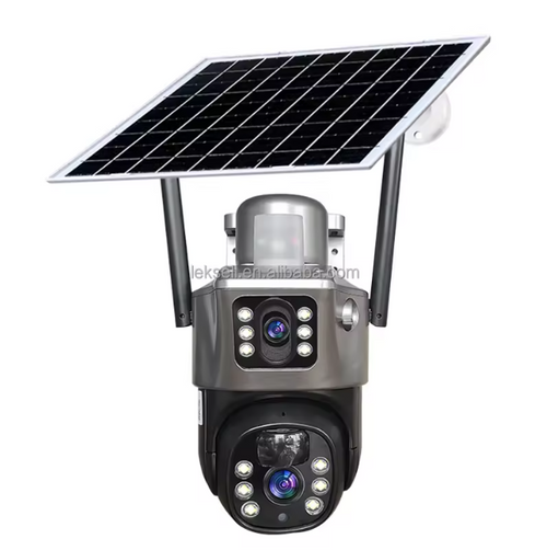 Caméra solaire à double objectif, à batterie WIFI /4G IP Wifi sans fil