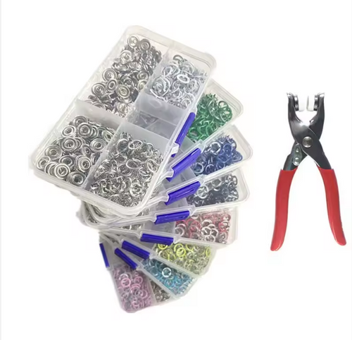 Kit de boutons-pression avec pince de pose et outil de pressage