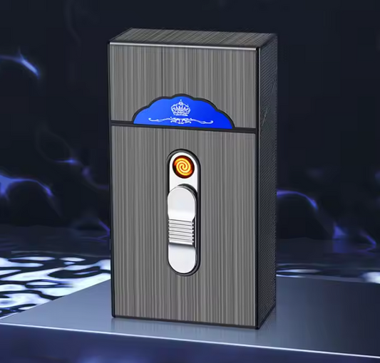 Etui à cigarettes portable multifonctionnel avec briquet