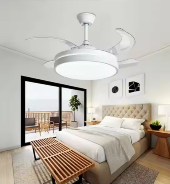 Ventilateur plafond invisible avec lampe