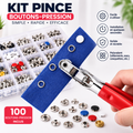 Kit de boutons-pression avec pince de pose et outil de pressage