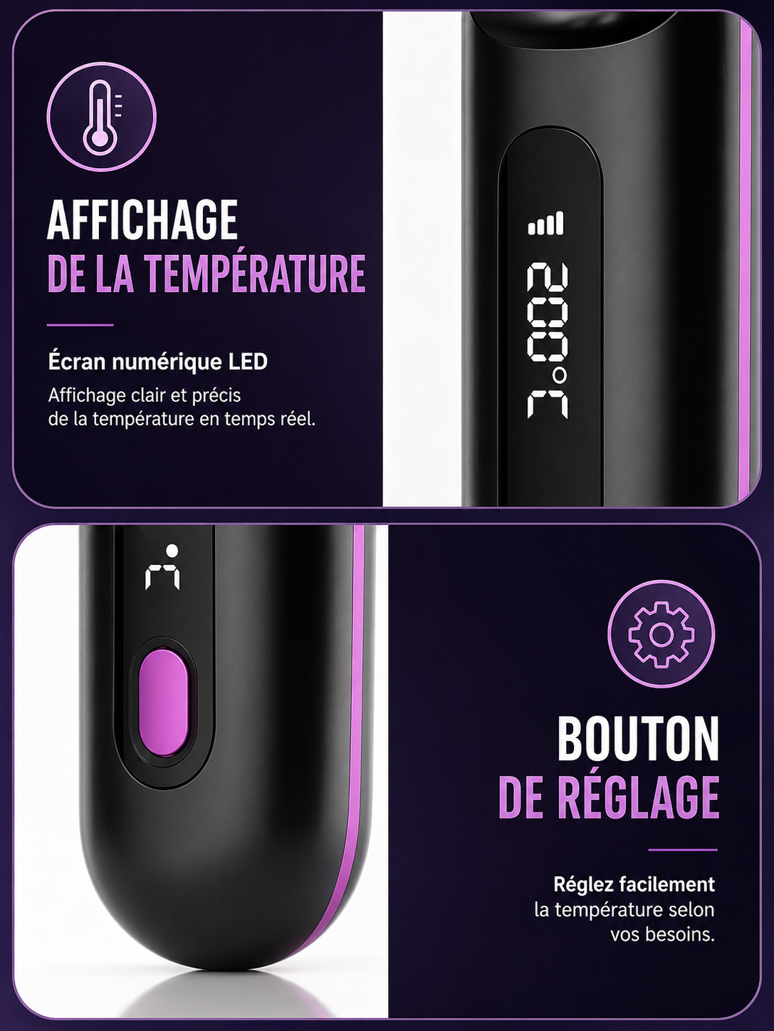 ✨ Brosse Lissante Sans Fil Rechargeable USB – Des Cheveux Lisses Où Que Vous Soyez
