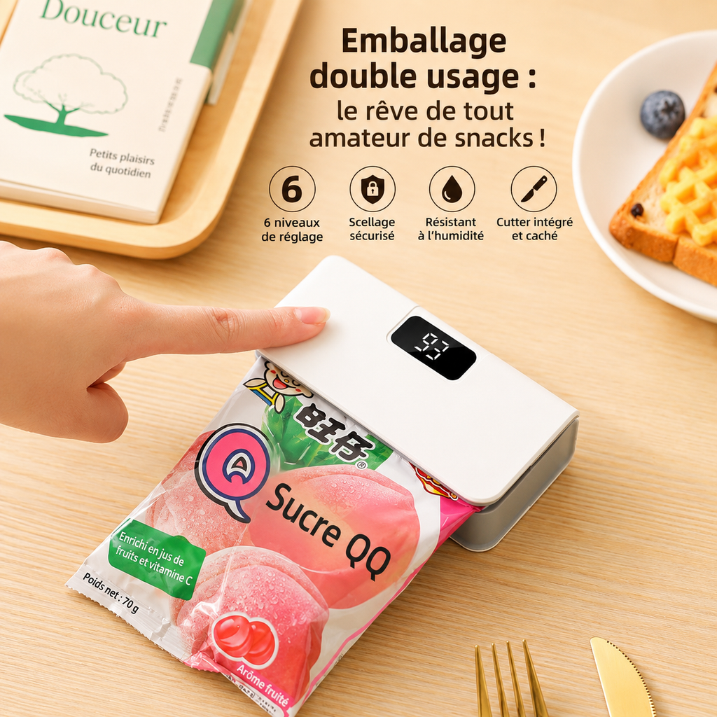 Mini-Scelleuse Thermique Rechargeable pour Sacs Alimentaires