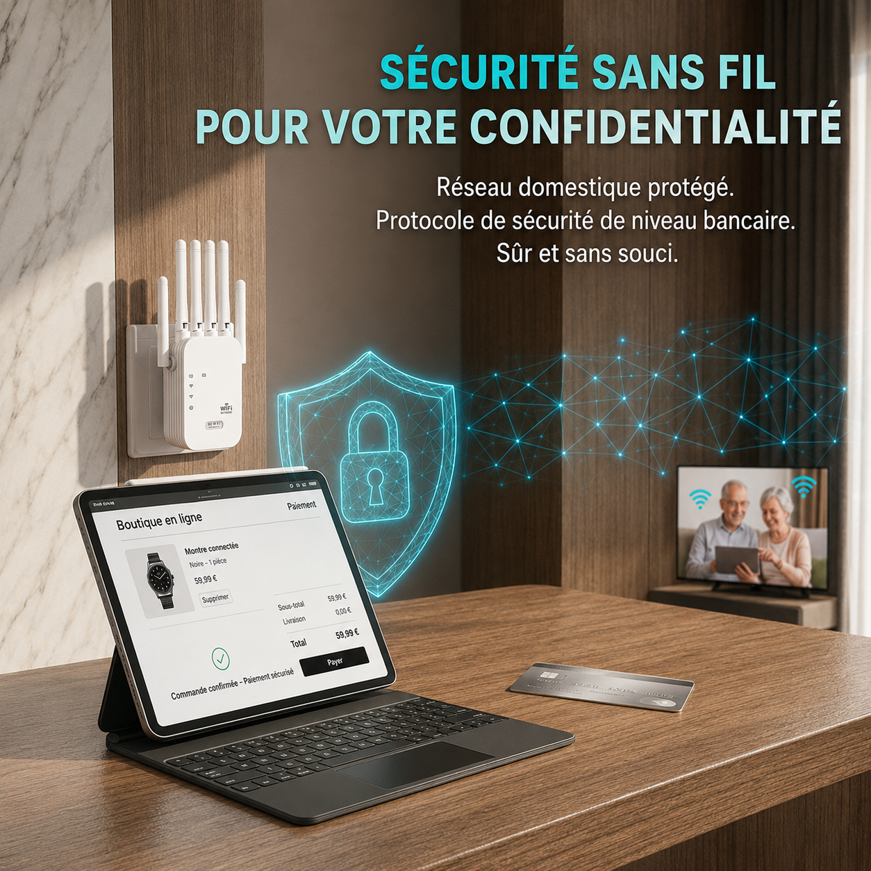 WiFiBoost Pro 1200M – Répéteur Wi-Fi Haute Portée