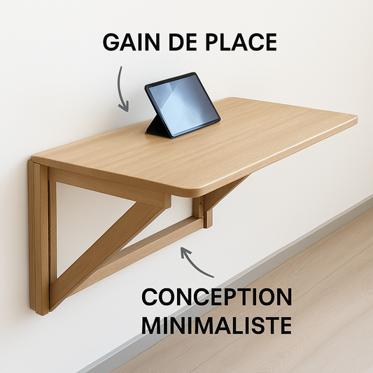 Bureau de travail mural en bois, bureau pliant, bureau robuste pour bureau à domicile