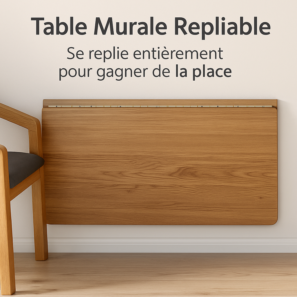Bureau de travail mural en bois, bureau pliant, bureau robuste pour bureau à domicile