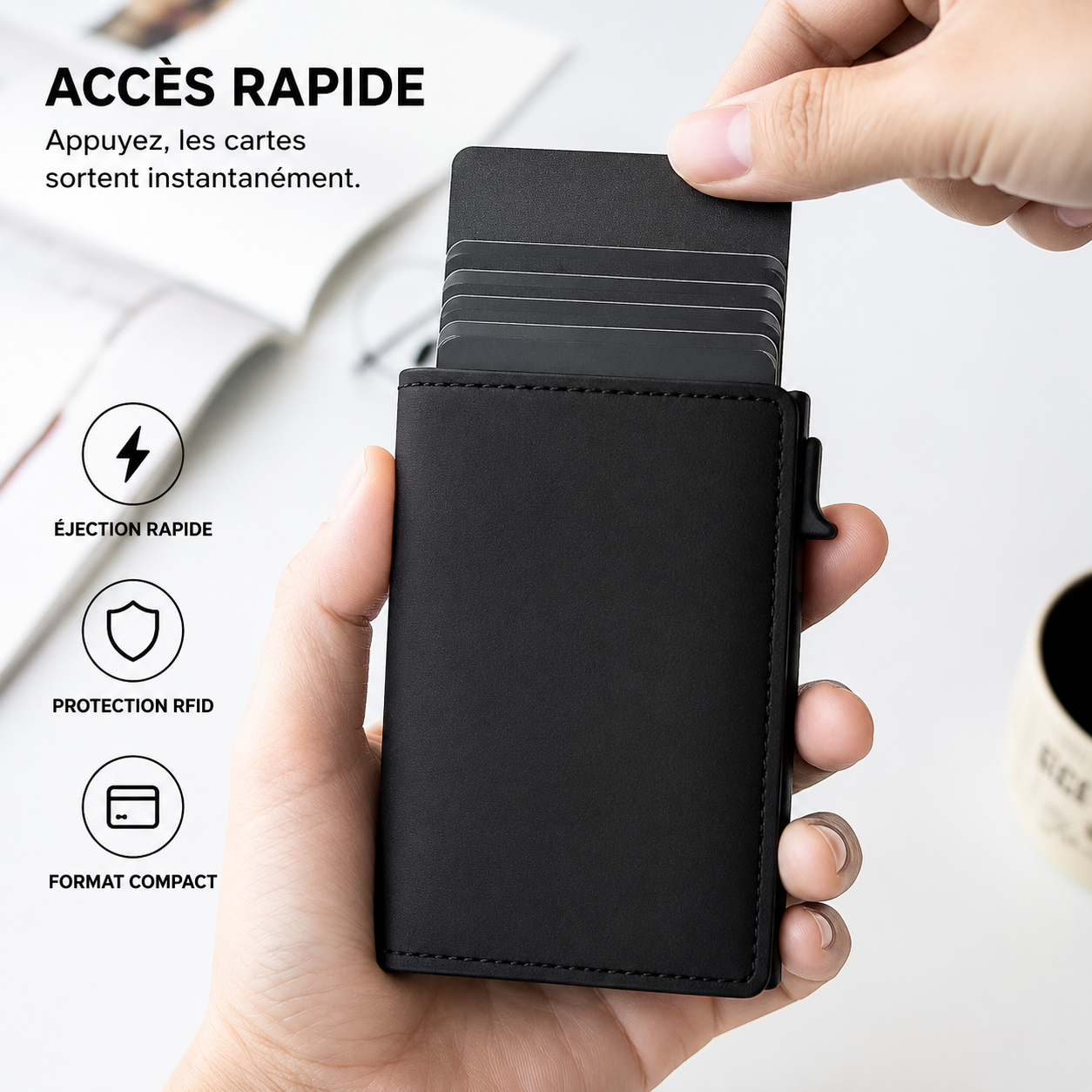 Portefeuille Premium à Éjection Automatique RFID