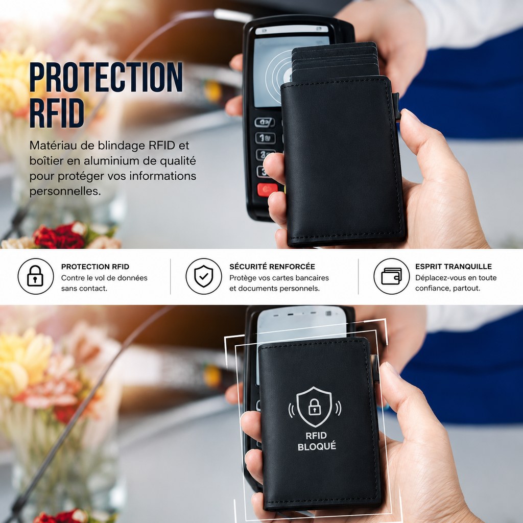 Portefeuille Premium à Éjection Automatique RFID