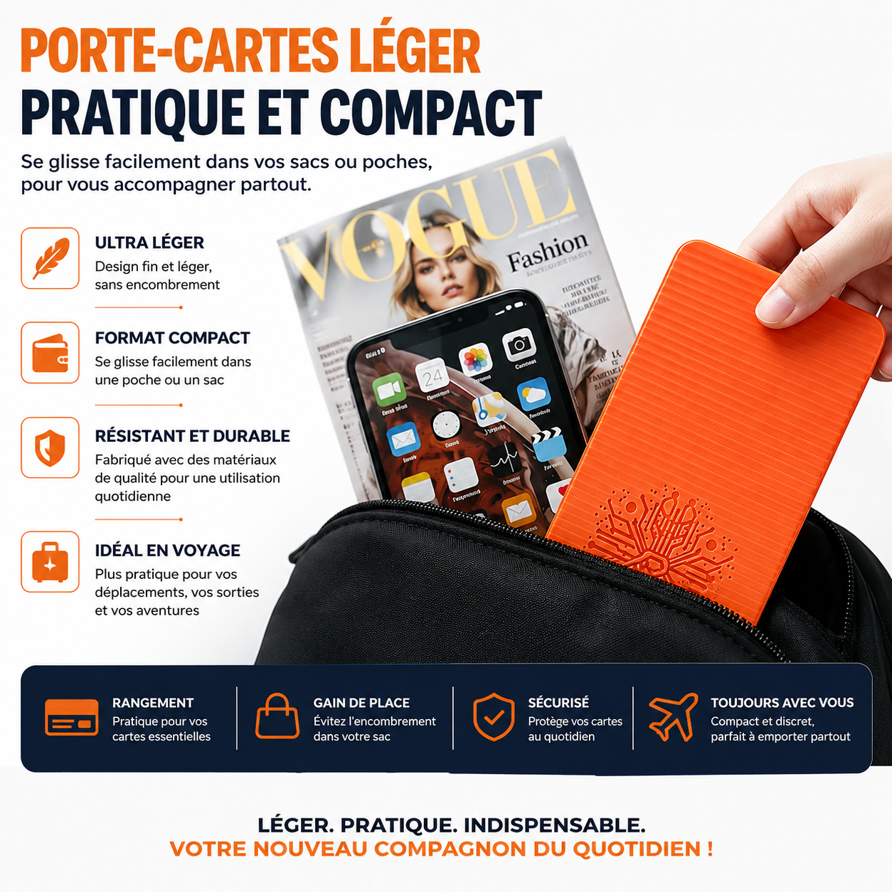 Support Téléphone Pliable FlexStand™ – Compact, Stable et Ultra Pratique