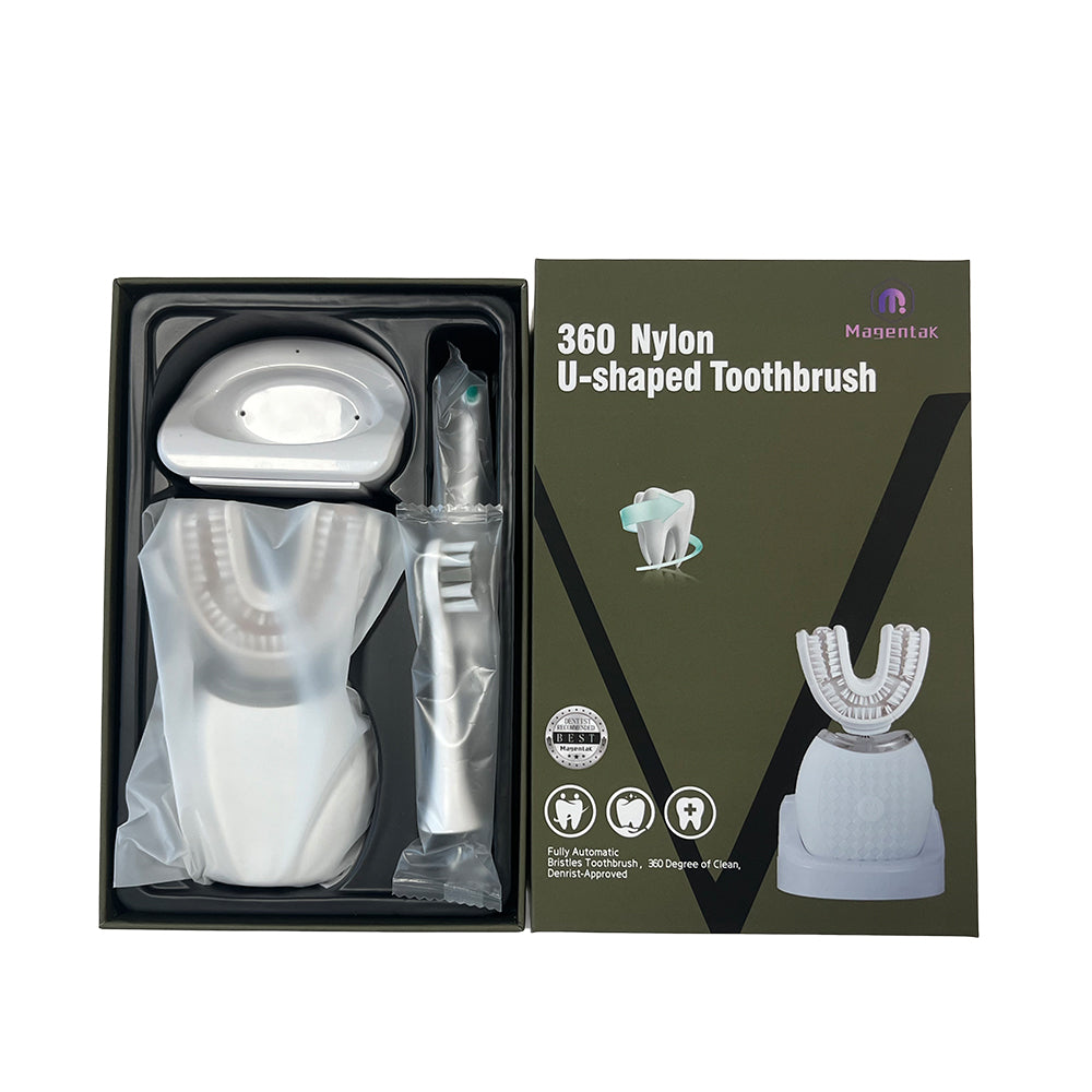 🦷 Kit Complet de Brosse à Dents Électrique 360° en U – Nettoyage Intelligent pour Toute la Famille