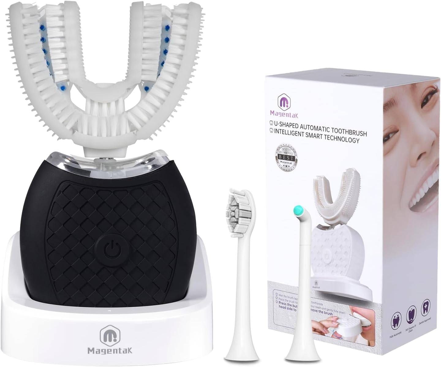 🦷 Kit Complet de Brosse à Dents Électrique 360° en U – Nettoyage Intelligent pour Toute la Famille