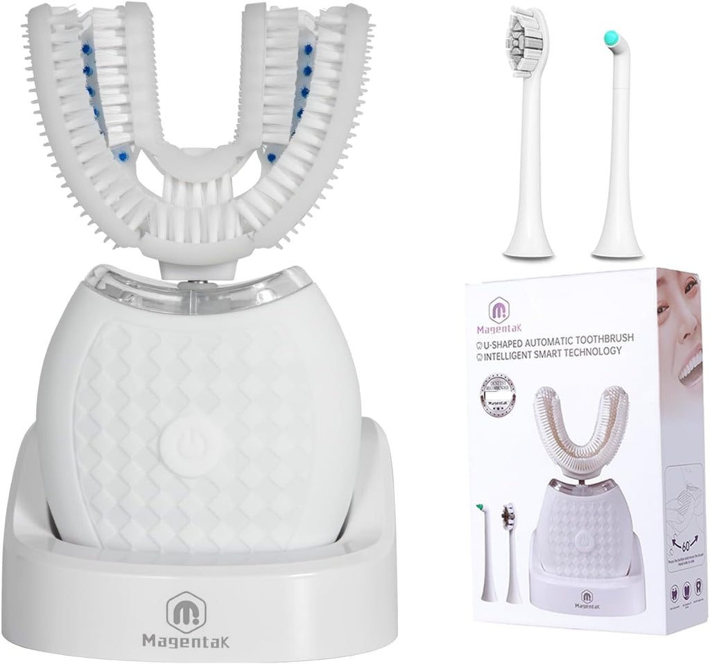 🦷 Kit Complet de Brosse à Dents Électrique 360° en U – Nettoyage Intelligent pour Toute la Famille