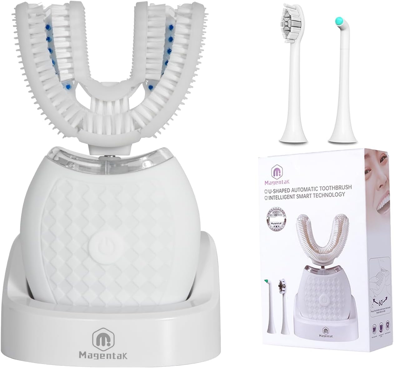 🦷 Kit Complet de Brosse à Dents Électrique 360° en U – Nettoyage Intelligent pour Toute la Famille