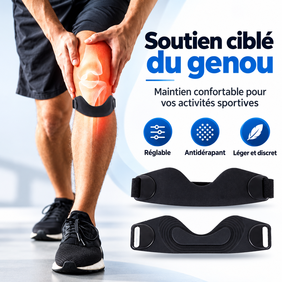 Genouillère Rotulienne Réglable – Soutien du Genou & Confort Articulaire