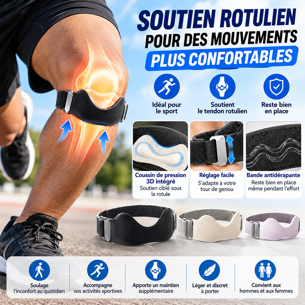 Genouillère Rotulienne Réglable – Soutien du Genou & Confort Articulaire
